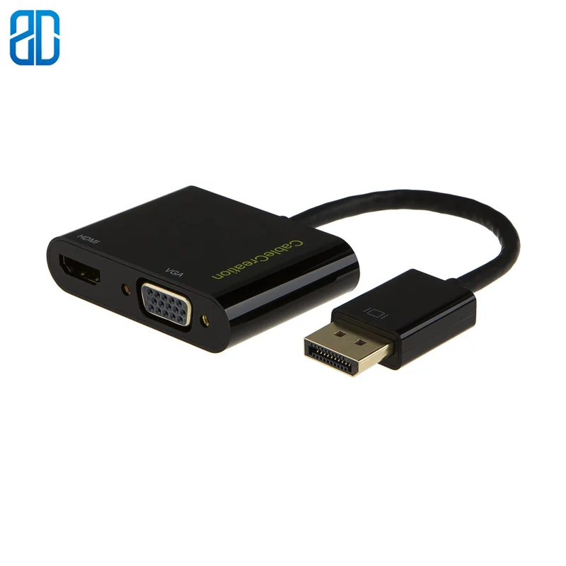 Переходник dp hdmi VGA 2 в 1 (два одном) преобразователь DisplayPort HDMI с поддержкой 3D/4K через