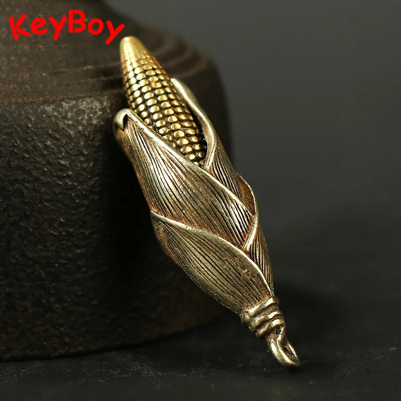 Винтажный медный изысканный брелок Кукуруза подвески в ретро стиле латунное