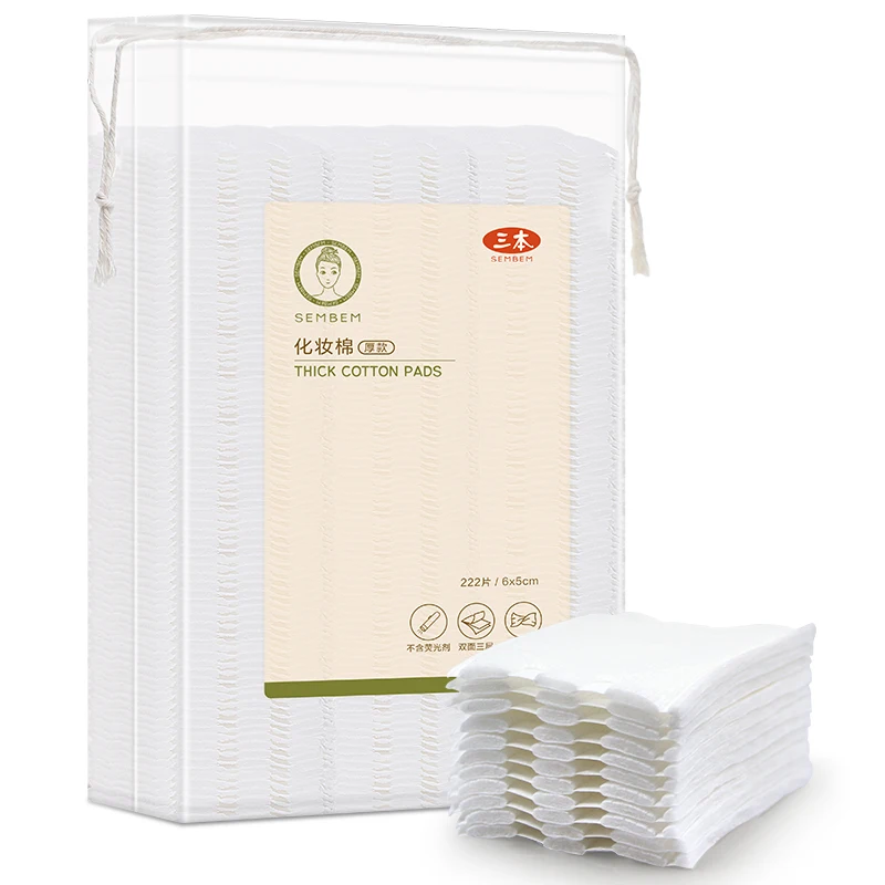 Салфетки SEMBEM двусторонние хлопковые для снятия макияжа мягкие очищающие