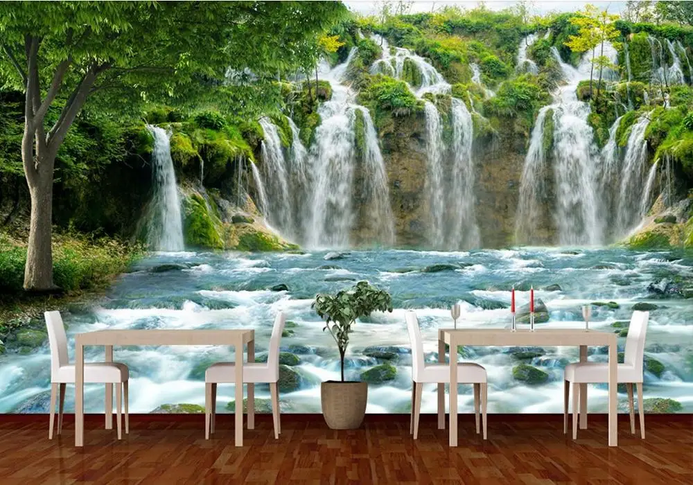 3D фото обои водопад воды для гостиной ванной Настенные бумаги домашний декор |