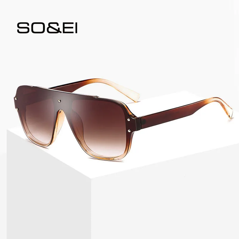 Модные большие квадратные градиентные солнцезащитные очки SO &amp EI для женщин и