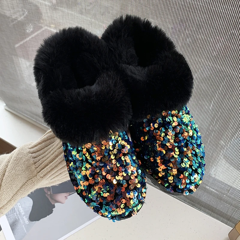 

Women Winter Warm Boots Antiskid Outsole Lady Snow Boots Shiny Brand Fashion Style Easy Wear Hairy Ankle Boots Plus size 41