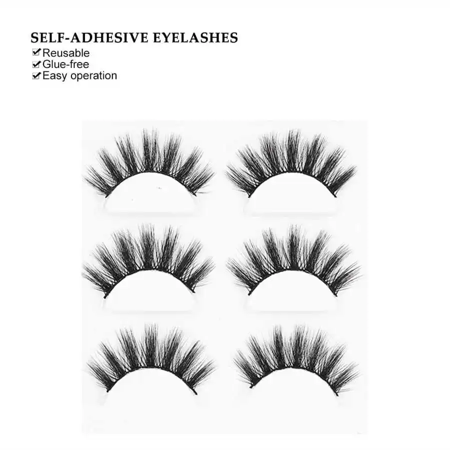 3 пары водонепроницаемые накладные ресницы самоклеющиеся пинцеты для подводки