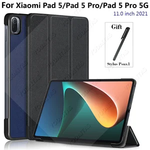 for xiaomi mi pad 5 case capa 11 folding pu leather stand protective tablet funda for xiaomi mi pad 5 pro case for mipad 5 pro free global shipping