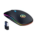 Цветная (RGB) Беспроводной Мышь компьютер Мышь бесшумный эргономичный Перезаряжаемые мышей с светодиодный оптический с подсветкой USB мышь для ПК, ноутбука,