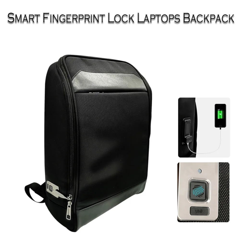 Мужской умный рюкзак для ноутбука с блокировкой отпечатков пальцев usb-порт