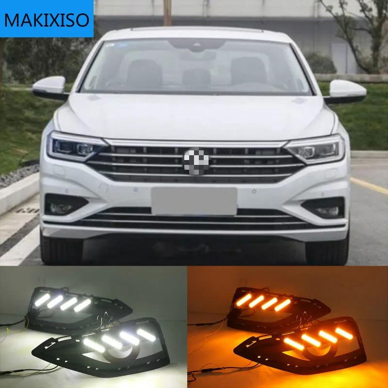 

Для Volkswagen VW Jetta Sagitar MK6 2019 вождения светодиодный DRL Дневной светильник противотуманная фара