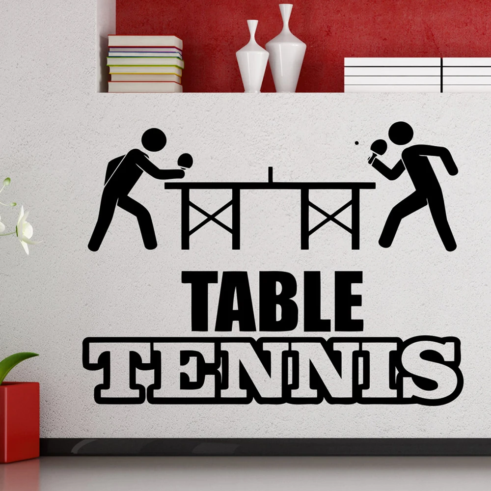 

Table Tennis Logo Wall Sticker Ping Pong Sports Vinyl Wall Decal Home Table Tennis Room Decoration Waterproof Art Mural X651