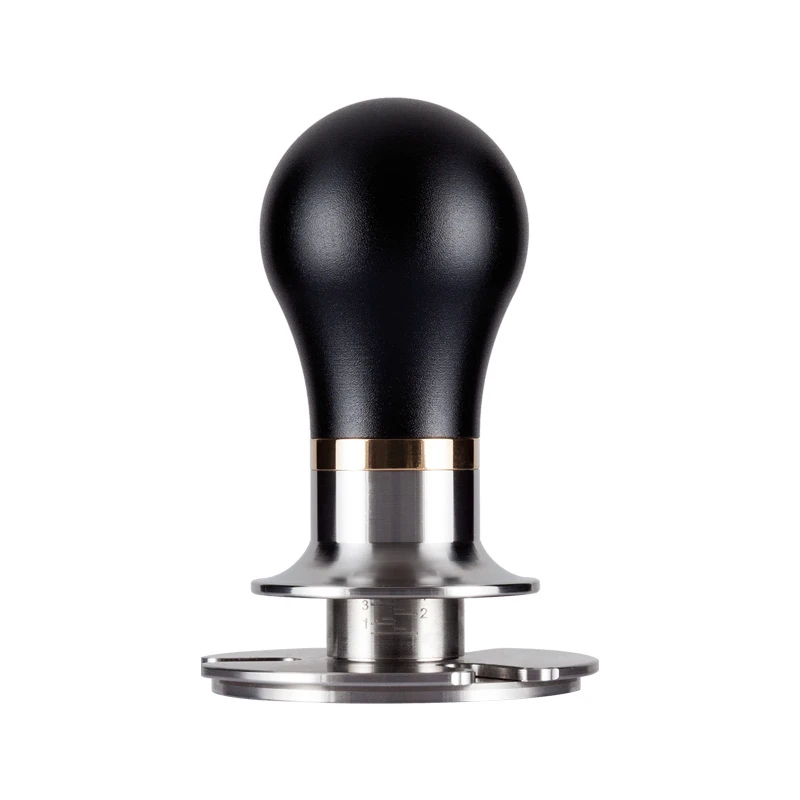 

58/58.5mm Elasticity Adjustable Coffee Tamper Stainless Steel Wooden Handle Flat/Thread Pressure Press Hammer Coffee Accessorie