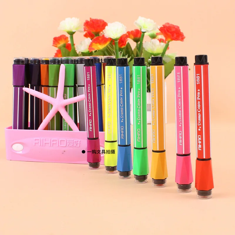 Распродажа моющиеся маркеры AIHAO 1881 # акварельная ручка с уплотнением 12/18/24 цвета