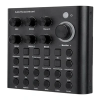 v8p portable mini sound card stereo audio mixer for computer game live broadcast available bm800 microphone