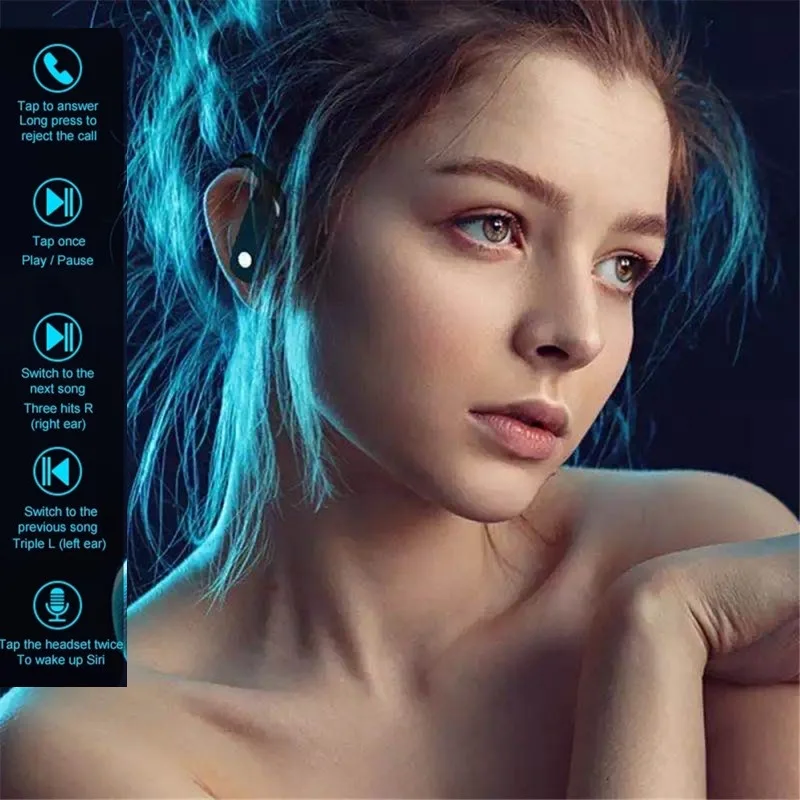 Беспроводные спортивные наушники Bluetooth HiFi Bass TWS с ушным крючком в ухо