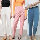 Брюки Костюмы Брюки с высокой талией Новинка 2021 повседневные модные офисные женские брюки шикарные женские брюки с высокой талией брюки s