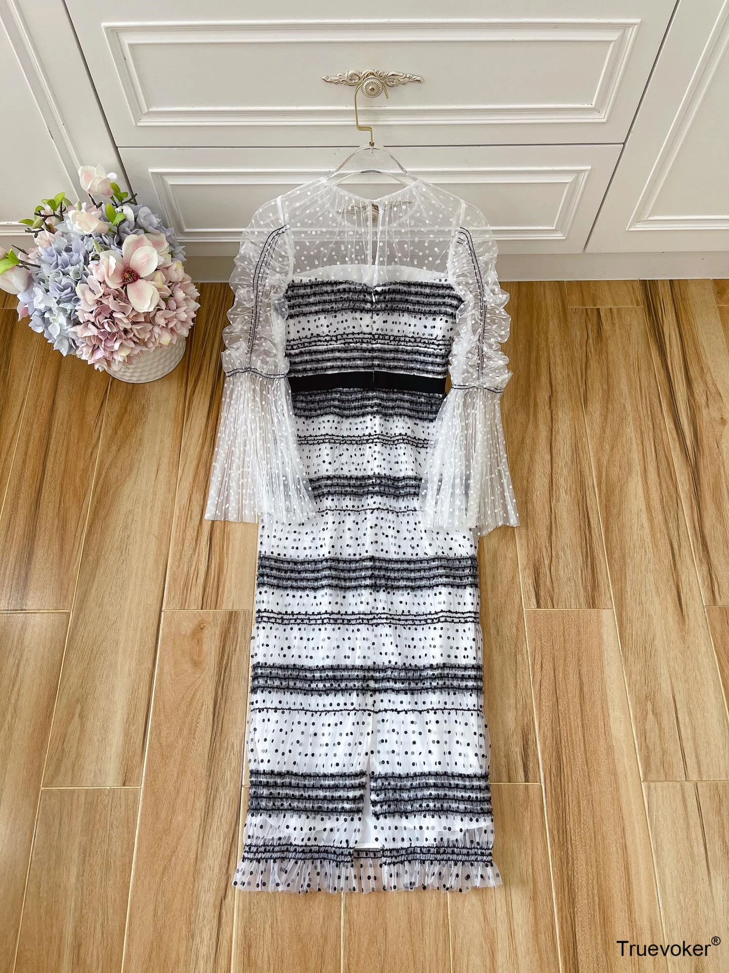 

European Runway Sequins Mesh Prom Dress Women Color Block Dot Midi Sheath Sexy Club Party Robe Lady Bodycon Vestidos