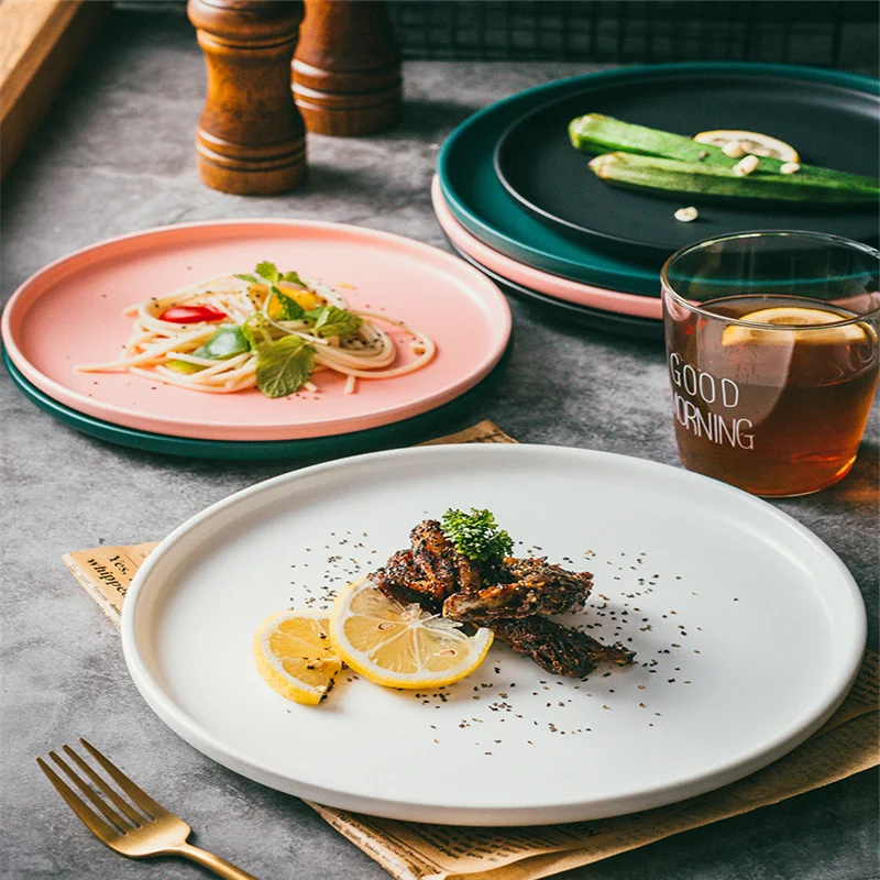 Керамическая Западная тарелка в скандинавском стиле для стейка креативная