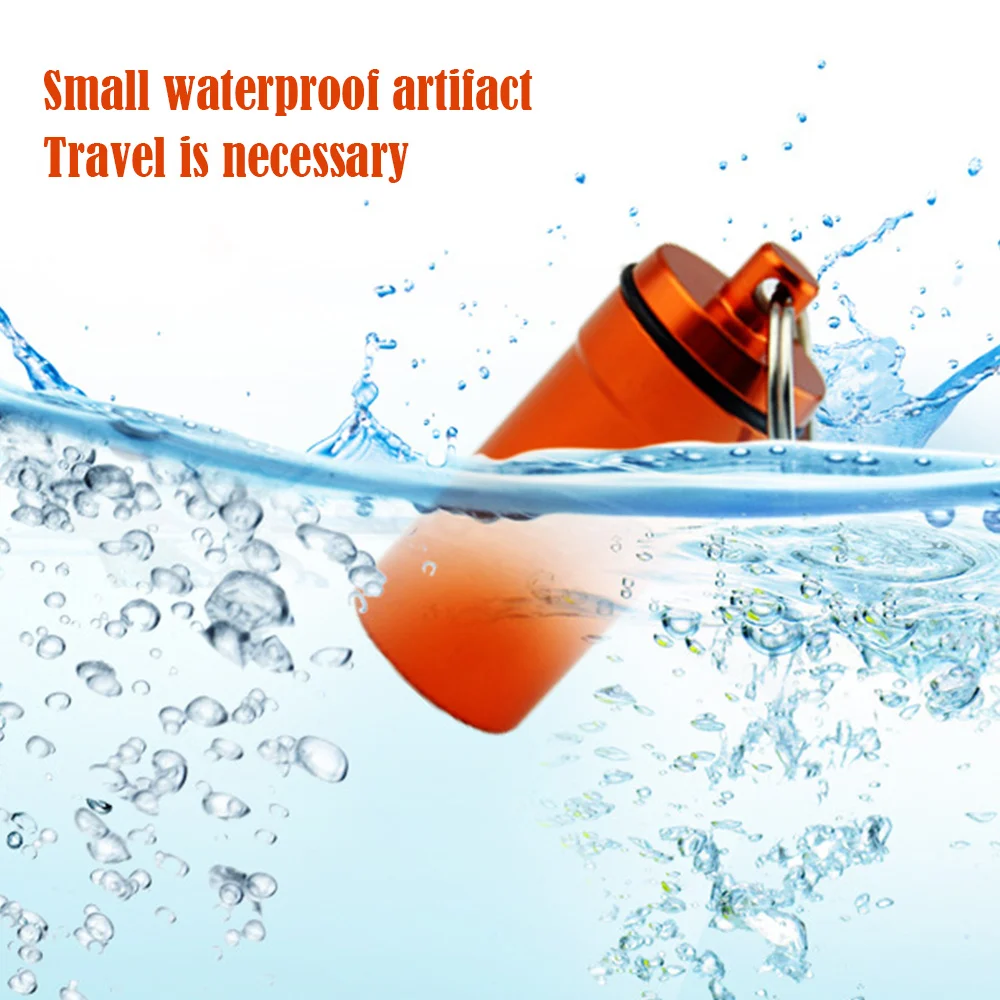 

Mini Portable Medicine Box Waterproof Sealed Keychain Storage Container for Outdoor Camping Equipment Outdoor Accessories