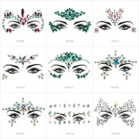 1pc mermaid facial jewelry facial brow patch crystal facial stickers eyes and body temporary tattoos