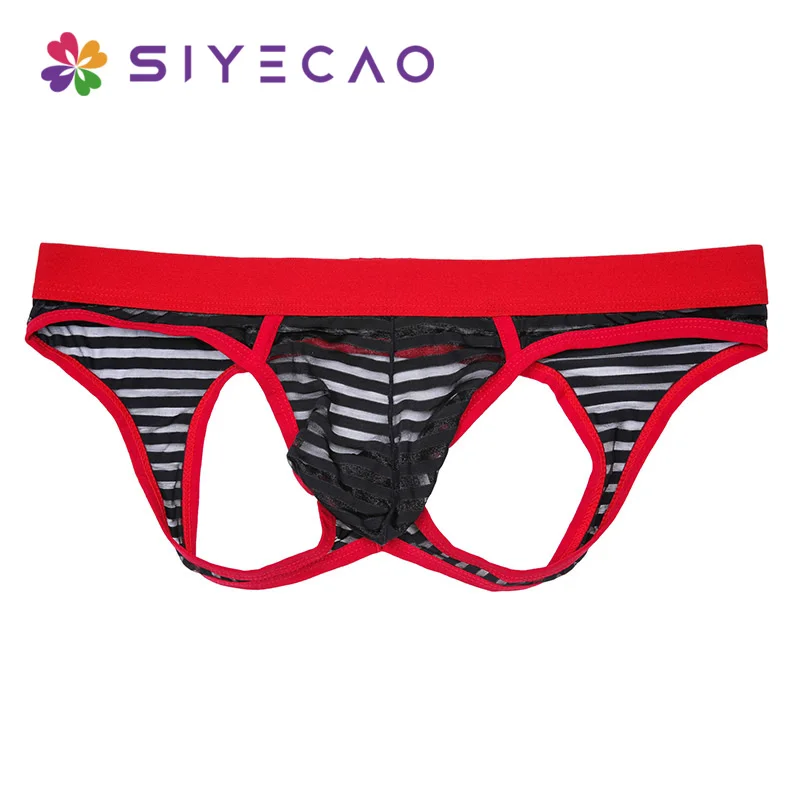 2019 Men Mesh Jockstrap Underwear G-Strings &amp Thongs Sexy Gay Penis Pouch Bikini Buttocks Hollow Low-waist Thong |