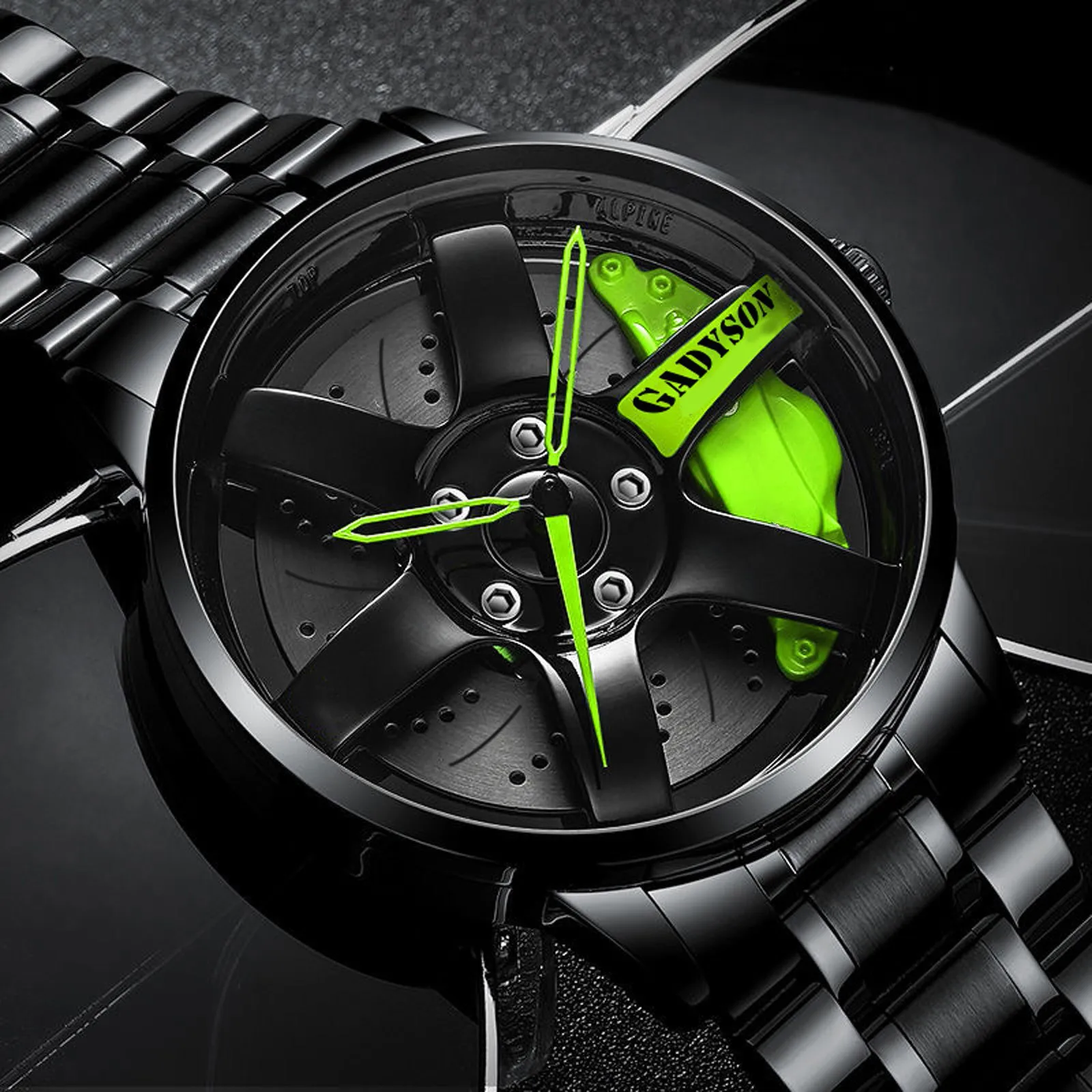 

Men's Car Wheel Watch Fashion Sport Watch Quartz Mesh Rim Hub Watch 30 Meters Waterproof #SRN