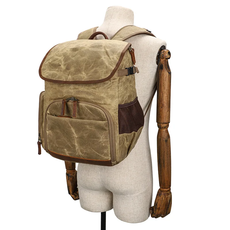 photo waterproof retro batik canvas camera shoulders backpack w usb earphone plug in f 15 4inch laptop tripod travel dslr bag free global shipping