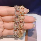 Браслеты-цепочки HIBRIDE с квадратными звеньями, винтажные браслеты-манжеты с фианитами в богемном стиле, женская бижутерия, B-155