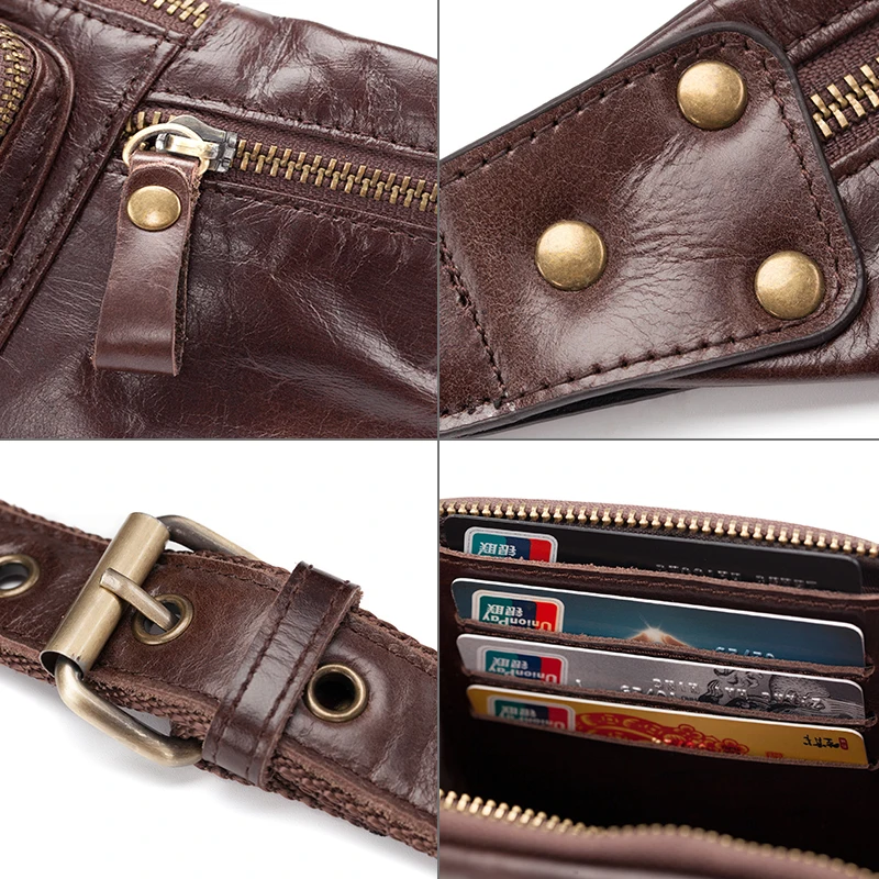 Бренд Винтаж 100% из натуральной воловьей кожи мужская сумка на пояс для мужчин