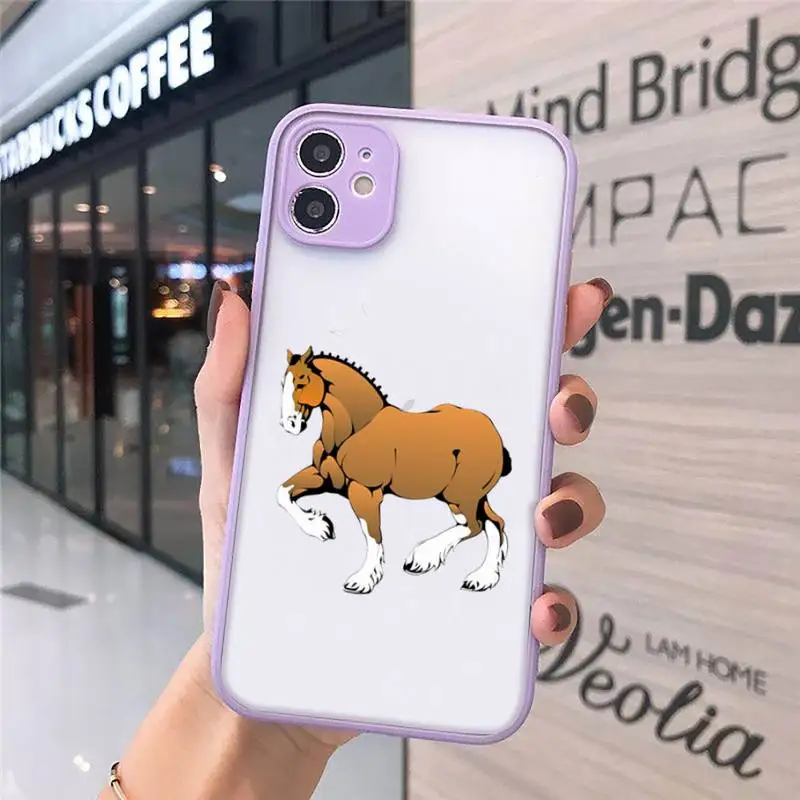 

Running animal horse Phone Case matte transparent For iphone 7 8 11 12 plus mini x xs xr pro max cover