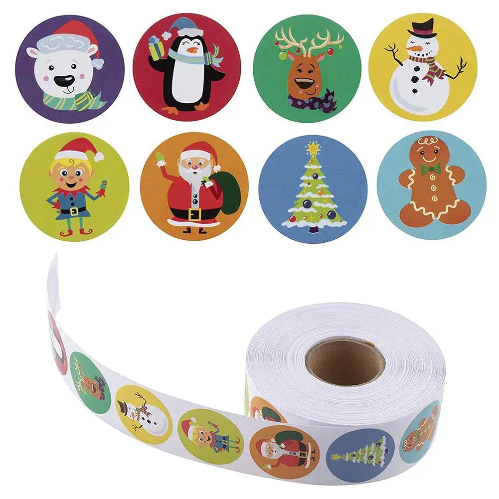 500 шт./рулон круглые наклейки для рождественского подарка | Дом и сад