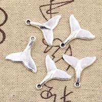 15pcs charms whale tail 18x19mm antique silver color plated pendants making diy handmade tibetan silver color finding jewelry