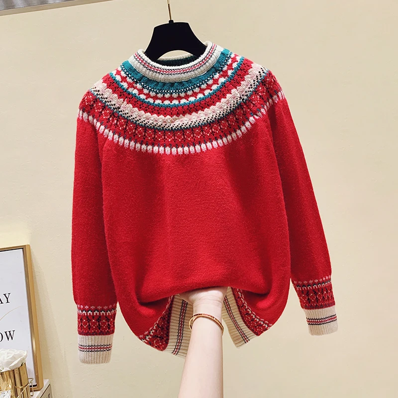 Свитер женский зимний трикотажный с длинным рукавом | Женская одежда