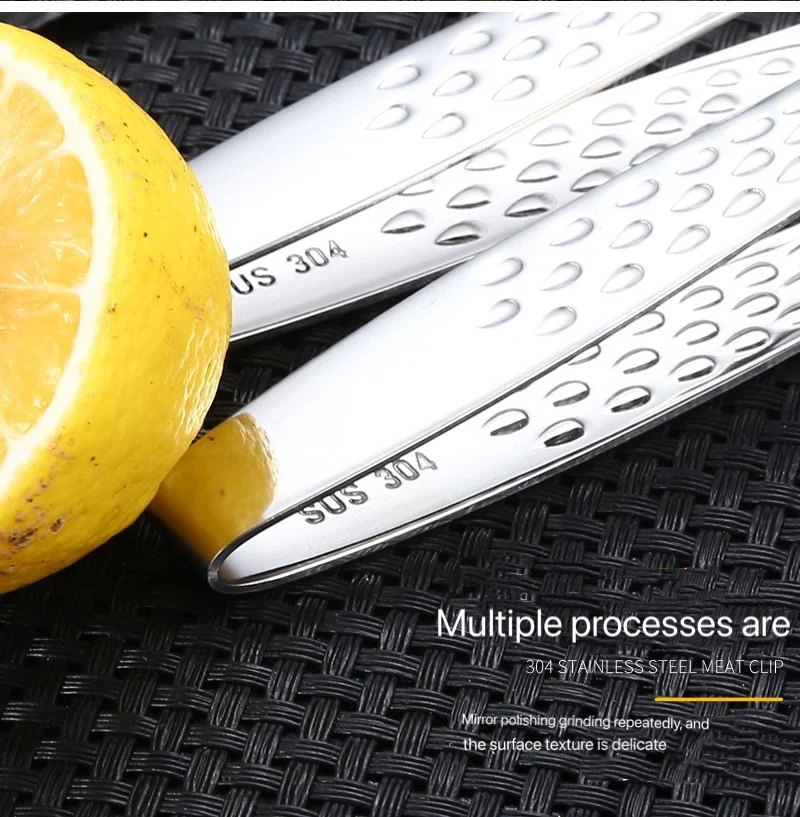 

1Pcs Stainless Steel Food Tongs Long Handle Antiskid Barbecue Tongs Steak Tongs Kitchen Cooking Tools Accessories