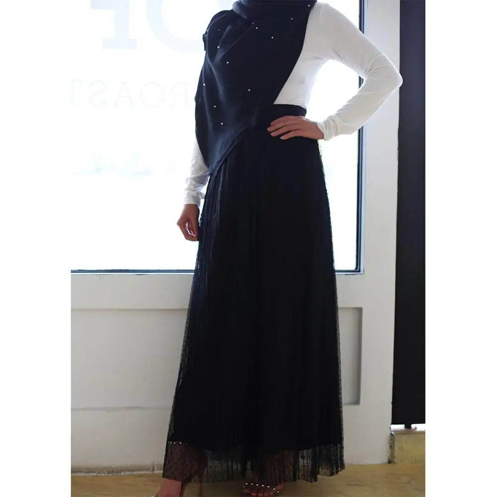 New Tulle Skirts Womens Midi Pleated Skirt Black Pink Women Spring Summer Korean Elastic High Waist Mesh Tutu | Тематическая одежда