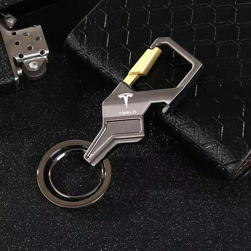 

new metal Key chain For Tesla Modle 3 Modle Y Modle S Modle X Alloy Buckle Waist Car Key Chain Car fashion Key chain Accessories