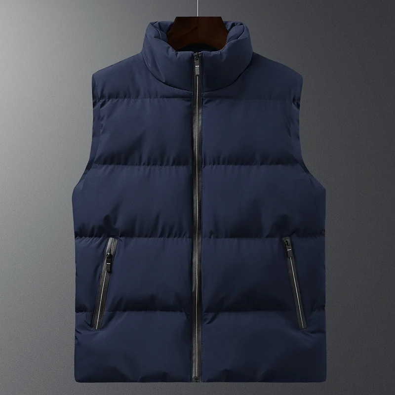 Winter Mens Sleeveless Jacket Vest Casual Slim Coats Brand Clothing Cotton-Padded Man Warm down coat Plus Size warm jackets