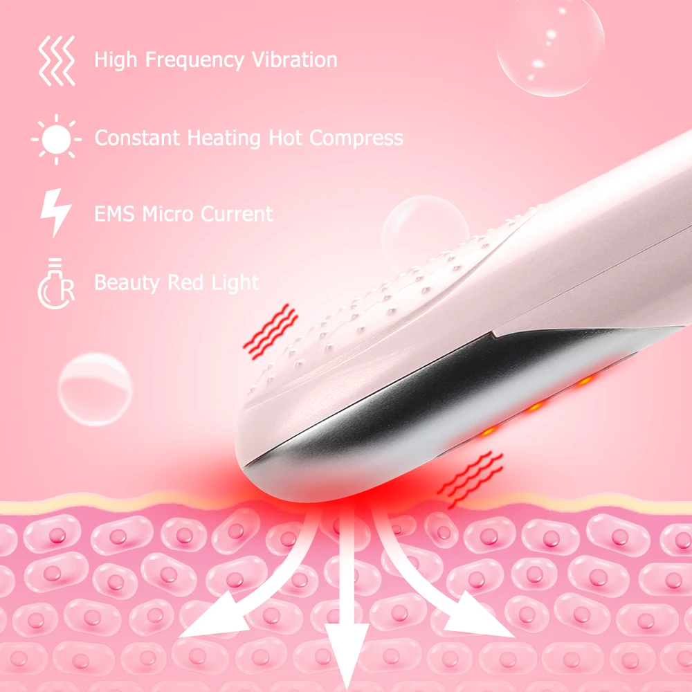 

EMS Eye Massager Hot Compress Vibrate Wrinkle Dark Circle Remover Pen Anti Aging Puffiness Removal Eye Care Beauty Massage Tools