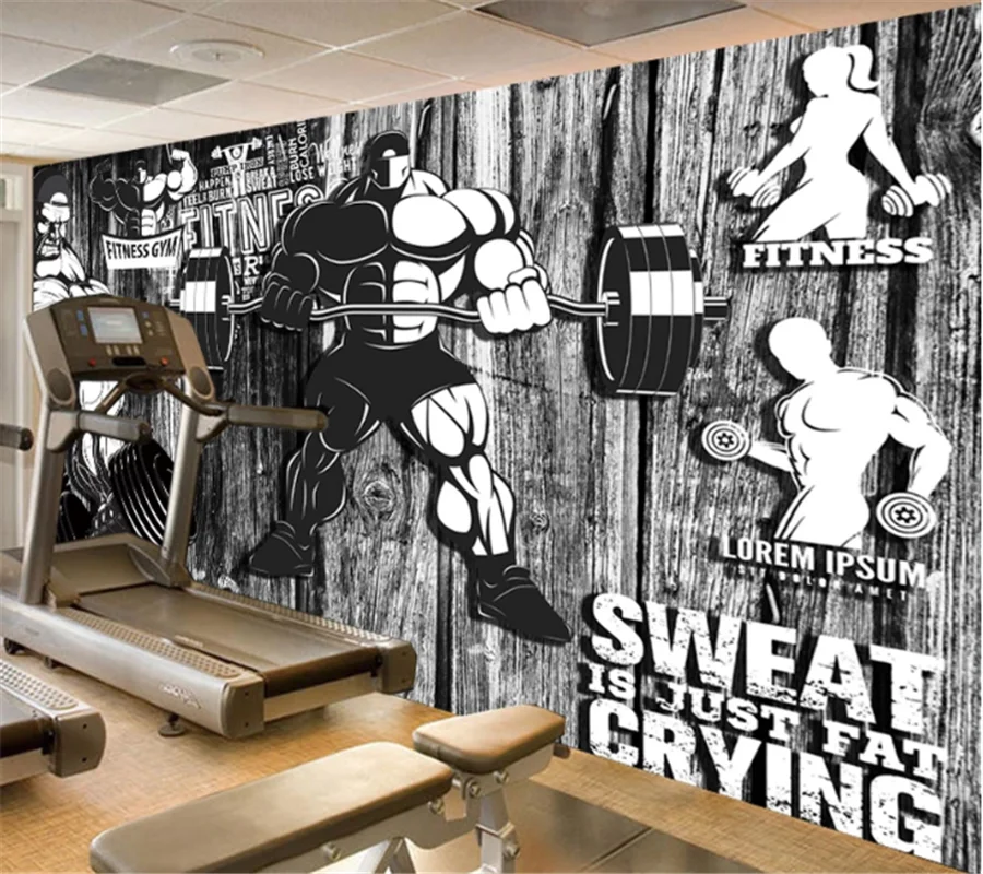 Wellyu индивидуальные большие 3d обои оснастка в стиле ретро доска спорт тренажерный