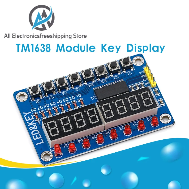Модуль TM1638 ключ дисплея для AVR Arduino новая 8 битная светодиодный вая Светодиодная