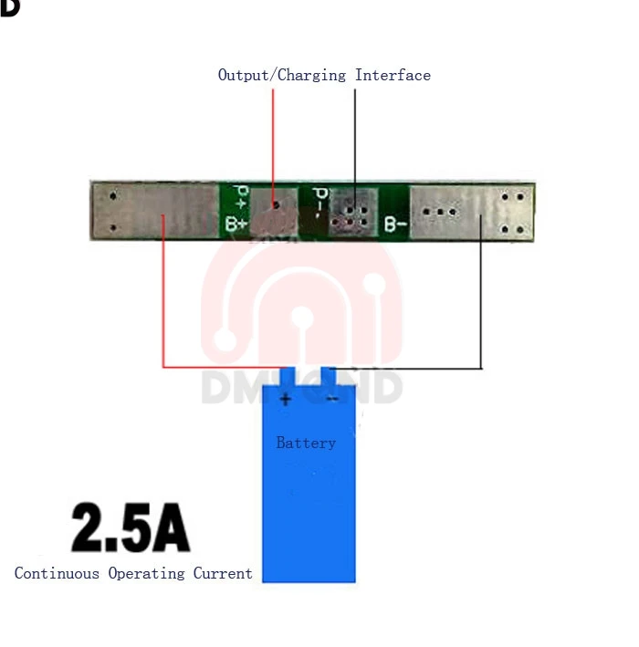 Плата защиты литиевых батарей 1S 3 7 V 2.5A плата 18650 PCB от перезарядки Bms мотора Липо