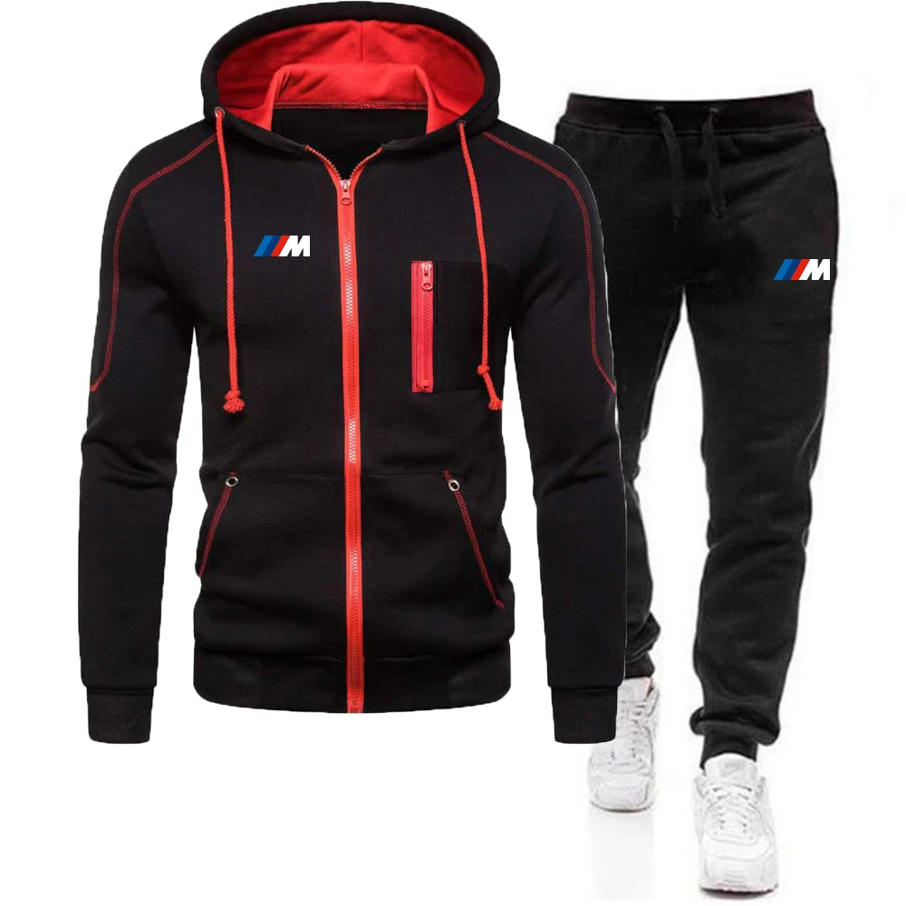 

Men's sportswear spring and autumn sportswear 2-piece sports hooded jacket + pants sportswear men's fashion printed hoodie
