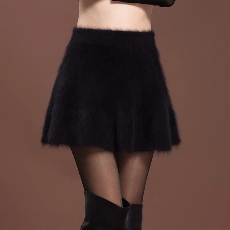 Mink velvet skirt women's new short skirt Korean high waist versatile A-line skirt pleated umbrella 