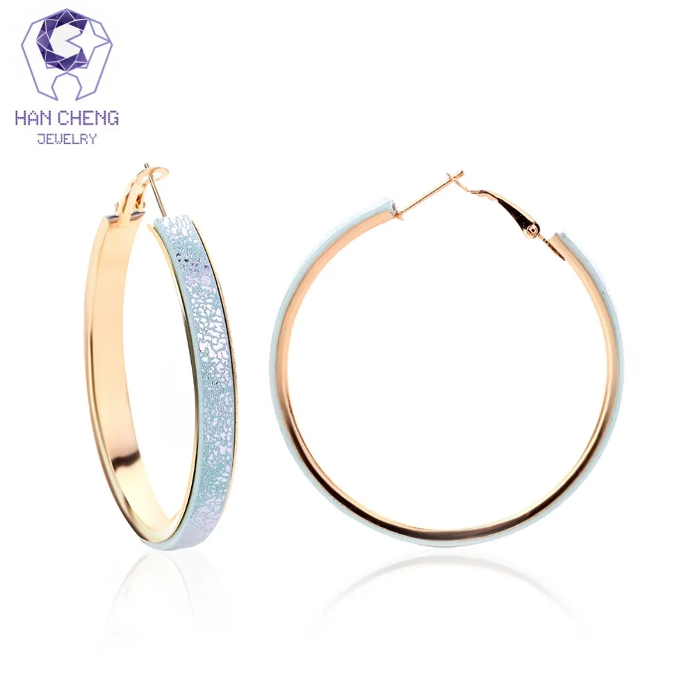 Новые модные трендовые классические кожаные серьги HanCheng с золотым покрытием