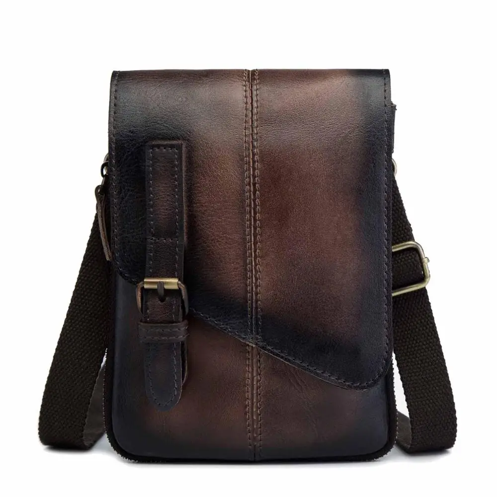 dark brown 3 Модная качественная мужская повседневная многофункциональная сумка-мессенджер из натуральной кожи, сумка на плечо для планшета, сумка на пояс, мужская сумка 611-6-d - Цвет: dark brown 3