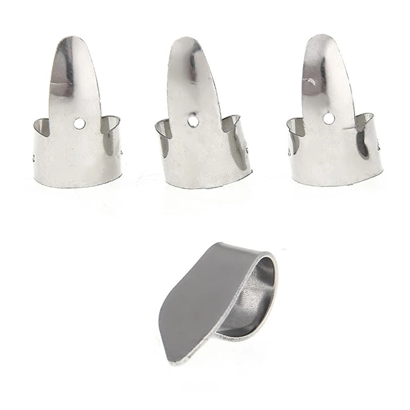 

3Pcs Metal Ukulele Banjo Guitar Finger Picks and 1Pcs Thumb Pick Plectrums