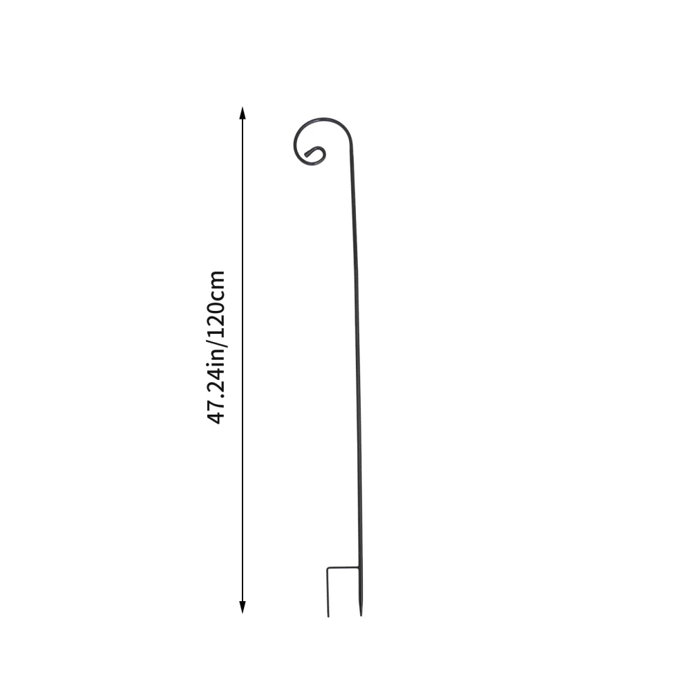 

2Pcs Durable Garden Insert Iron Rod Outdoor Ground Inserting Hook Black