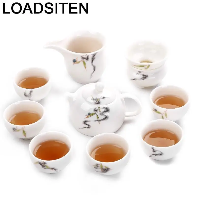

Afternoon Shabby Chic Organizer Kung Fu Garden Gongfu Pot With Infuser Home Decoration Accessories Teaware Chinese China Tea Set