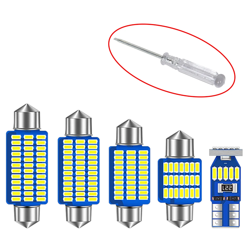 7 шт. автомобильная светодиодная лампа без ошибок купольное освещение для салона