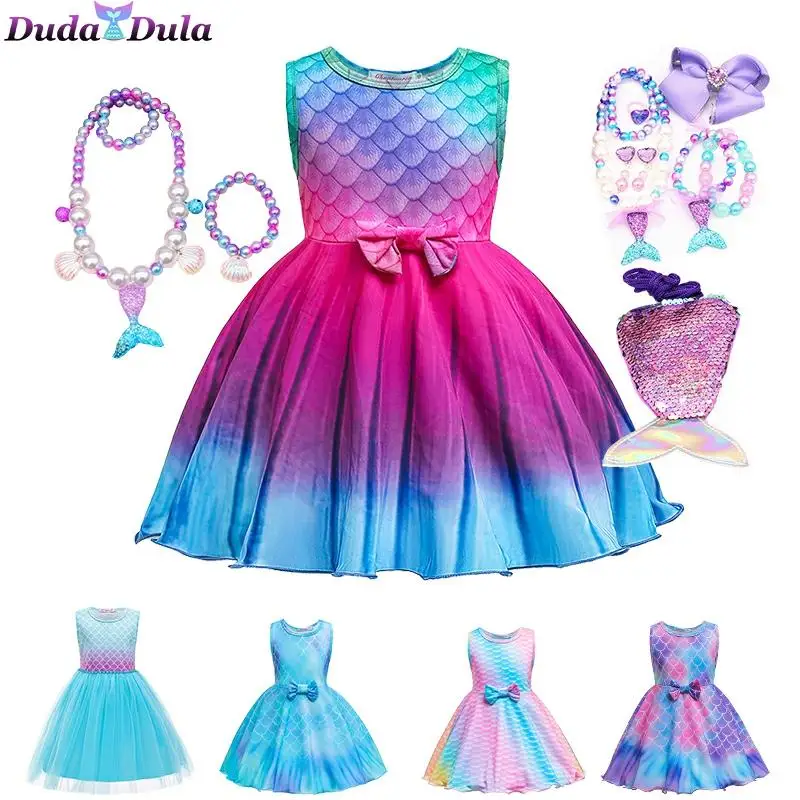 

Baby Girl Mermaid Dress Girls Little Mermaid Ariel Princess Dress Cosplay Costumes For Kids Up Sets Purim Children Clothing