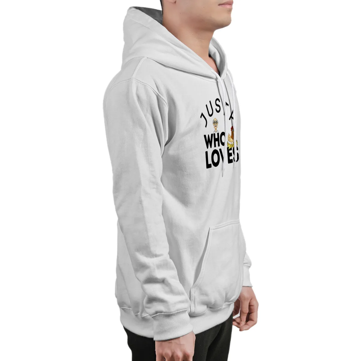 

Men's Hoodie Just A Grandpa Who Loves ChickensCustom Cotton Games Kawaii String sweat capuche 36909