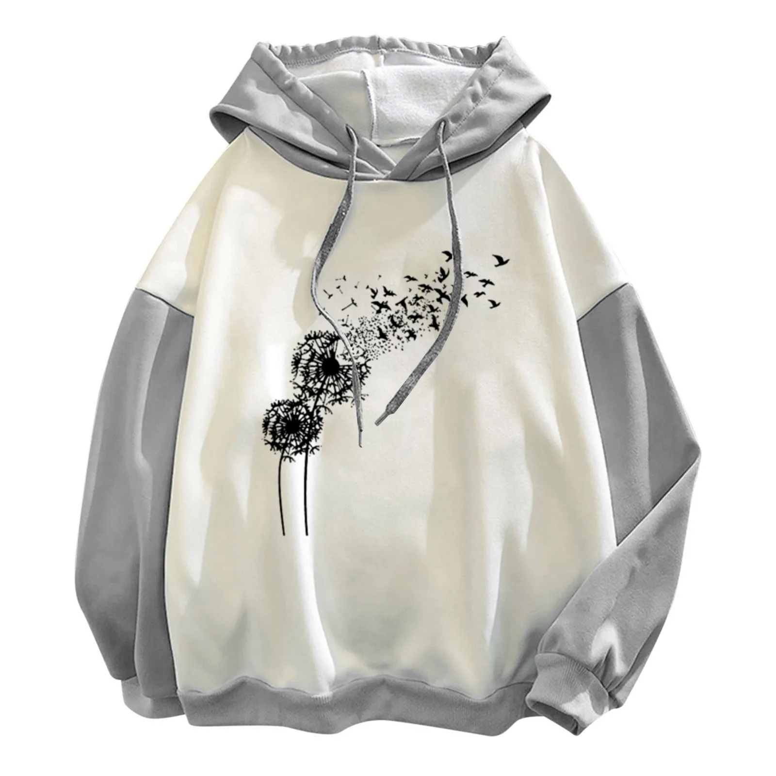 58# 2021 New Hoodie Women's Fashion New Stitching Cute Plus Velvet Long-sleeve Hooded Sweatshirt Top Sweatshirt Женское Платье