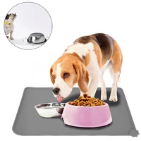 solid color silicone pet food pad waterproof pet placemat for dog cat pet bowl drinking mat dog feeding placemat easy washing